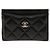 Tarjetero de piel de cordero negro Chanel