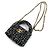 Timeless Mini borsa a tracolla con catena in tessuto CHANEL Nero