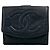 Portefeuille bi-fold Chanel Vintage Coco Mark en cuir agneau Noir