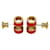 Hermès Orecchini HERMES Mini Pop H Logo Motif Rosso D'oro - vista 5