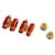 Hermès Orecchini HERMES Mini Pop H Logo Motif Rosso D'oro - vista 7