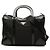 Borsa a mano/Borsa a tracolla con placca logo Triangle Prada Nero
