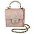 Borsa a tracolla in pelle rosa Chanel