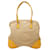 Prada Triangle Logo Plate Tote Bag Beige Gelb