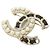 Spilla in pelle Chanel AB0128 Nero Bianco