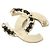 Spilla in pelle Chanel AB0128 Nero Bianco - vista 2