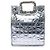 Chanel Silver CC Vinyl Ice Cube Shopper Tote Silber