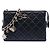 Chanel Black CC Quilted Lambskin Coco Charms Chain Wristlet Pouch Nero
