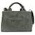 Borsa Prada Gray Small Canvas Canapa Logo Marrone Grigio antracite