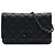 Chanel Black CC gestepptes Kalbsleder Double Stitch Hamptons Wallet On Chain Schwarz