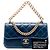 Chanel Blue Small Quilted Calfskin Straight Lined Flap Blu scuro - vista 7