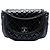 Chanel Black Quilted Patent and Lambskin Twist Crescent Flap Nero