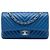 Chanel Blue Medium Classic Chevron Lambskin Double Flap