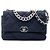 Chanel Blue Large Canvas 19 Flap Blu navy