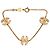 Bracciale Chanel Gold Triple CC placcato oro e strass D'oro