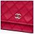 Wallet On Chain Portafoglio con catena in agnello Wild Stitch rosso con CC Chanel - vista 5