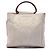 Chanel Beige CC Canvas Tote mit Holzgriff