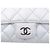 Astuccio per occhiali Chanel Blue CC in agnello trapuntato iridescente con catena Blu chiaro - vista 5