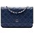 Chanel Blue CC gestepptes Lammleder Wallet On Chain Blau Marineblau