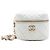 Vanity Clutch Cube Chanel White CC in agnello trapuntato con zip e catena Bianco Crudo