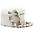 Vanity Clutch Cube Chanel White CC in agnello trapuntato con zip e catena Bianco Crudo - vista 2