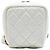 Vanity Clutch Cube Chanel White CC in agnello trapuntato con zip e catena Bianco Crudo - vista 3
