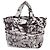 Tote acolchoado estampado em Re Nylon cinza Prada Marrom