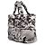 Tote acolchoado estampado em Re Nylon cinza Prada Marrom - vista 2
