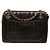 Borsa a Spalla Chanel Black CC Vertical Quilt Lambskin Medallion Nero