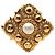 Spilla Chanel Gold Gold Plated Rhombus Faux Pearl D'oro