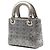 Lady Dior Mini in raso grigio con ricami cannage e cristalli Dior Marrone - vista 2