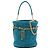 Borsa a secchiello Chanel Blue Tweed Pending CC Top Handle Turchese