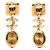 Orecchini a clip Chanel Gold CC placcati oro con finti perle e resina D'oro - vista 2