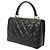 Borsa Chanel Matelassé Trendy CC Top Handle Flap Bag Nero - vista 3