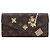 Sarah Louis Vuitton Monogram Long Wallet Braun