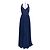 Abito maxi plissé Emilio Pucci in seta blu navy