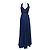 Abito maxi plissé Emilio Pucci in seta blu navy - vista 3