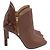 Botines de punta abierta Alane de Michael Michael Kors en piel marrón Castaño