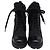 Stivaletti con lacci Prada Re-Nylon Metal Triangle in pelle nera Nero - vista 2