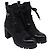 Stivaletti con lacci Prada Re-Nylon Metal Triangle in pelle nera Nero - vista 3