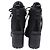 Stivaletti con lacci Prada Re-Nylon Metal Triangle in pelle nera Nero - vista 5