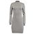 Michael Kors Metallic Logo Strick-Minikleid aus silberner Viskose Metallisch