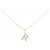 Autre Marque Collana Iniziale R in Au750 con Diamante Rosa