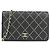 Chanel AP0023 Black Leather Chain Wallet Schwarz