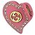 Clip per capelli Gucci rosa con cristalli intrecciati - vista 4