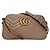 Borsa a tracolla con catena in pelle beige Gucci GG Marmont