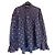 Autre Marque Blusa Fragonard a quadretti blu e rosa con stampa floreale