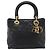 Borsa Christian Dior Lady Dior in pelle di agnello nera e oro Auth 186836SAV Nero D'oro - vista 13