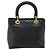Borsa Christian Dior Lady Dior in pelle di agnello nera e oro Auth 186836SAV Nero D'oro - vista 2