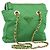Borsa a Spalla con Catena PRADA Nylon Verde Oro Auth 186013A D'oro